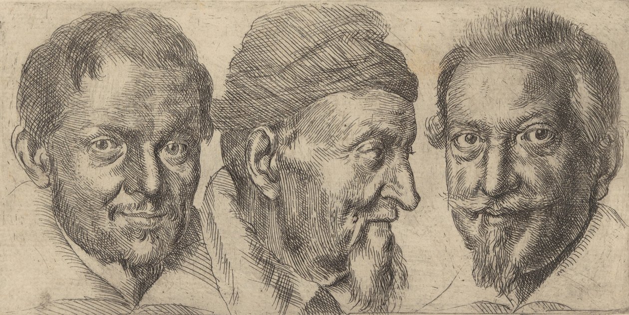 Trzy portrety prawdopodobnie przedstawiające Camilla Graffica, Ercole Pedemonte i Antoniego ..., ca. 1620-30. autorstwa Ottavio Mario Leoni