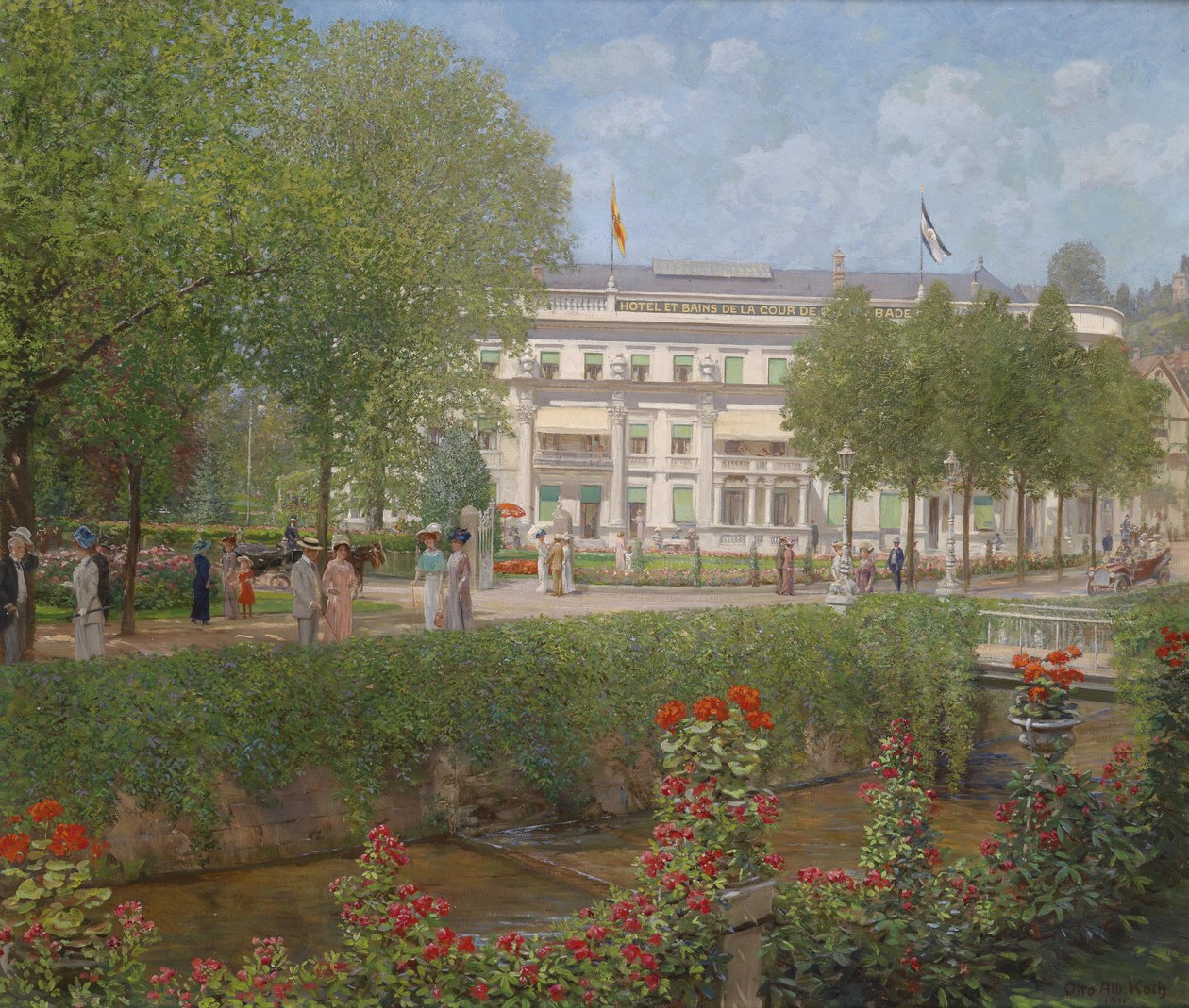 Widok na hotel spa w Baden-Baden autorstwa Otto Albert Koch