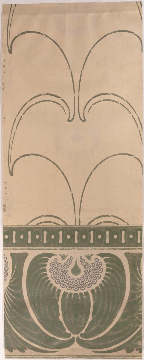Projekt tapety Fasau, ca. 1900, wyprodukowany przez Tapetenfabrik Engelhard, Mannheim, autorstwa Otto Eckmann