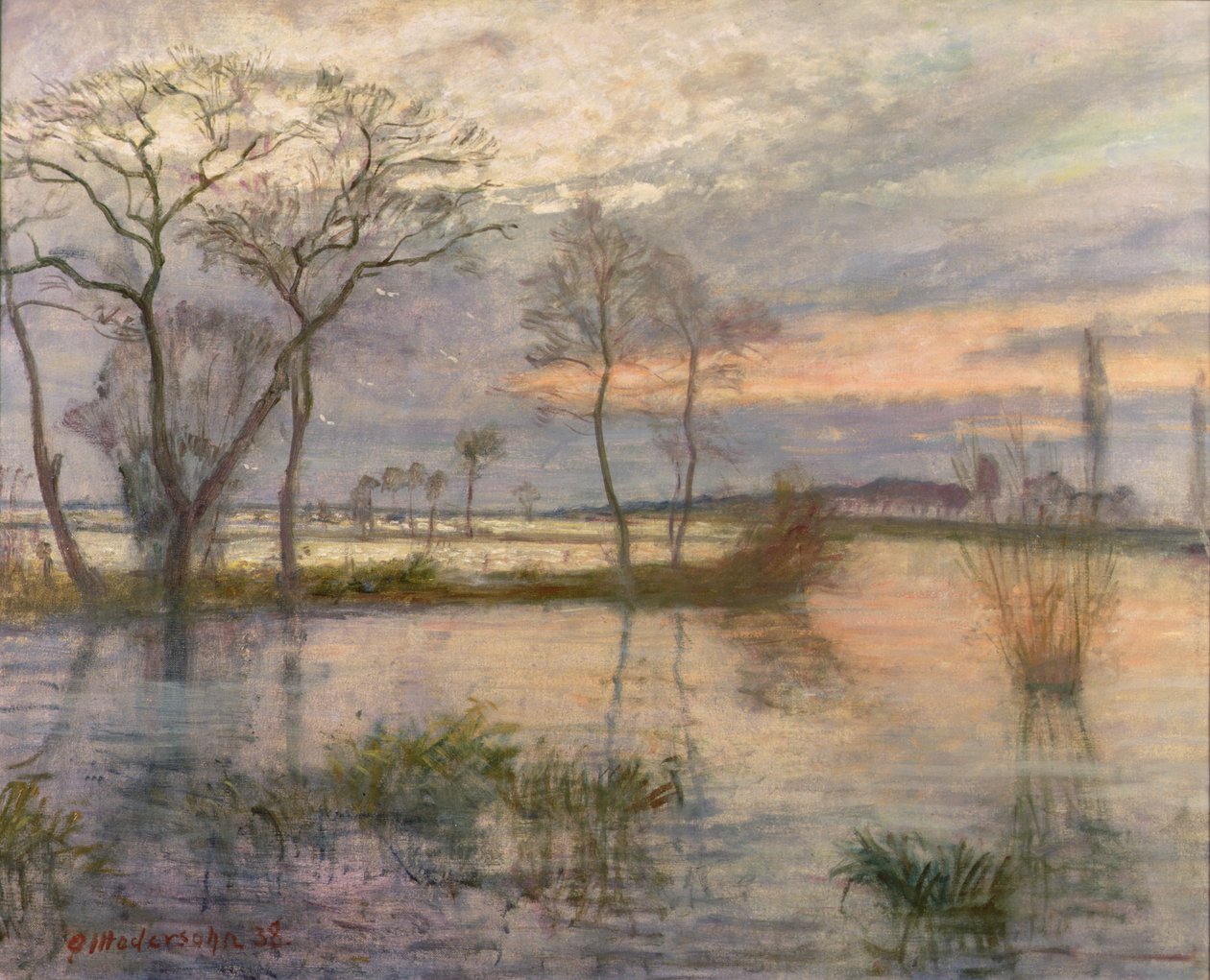 Wieczór nad rzeką Wumme autorstwa Otto Modersohn