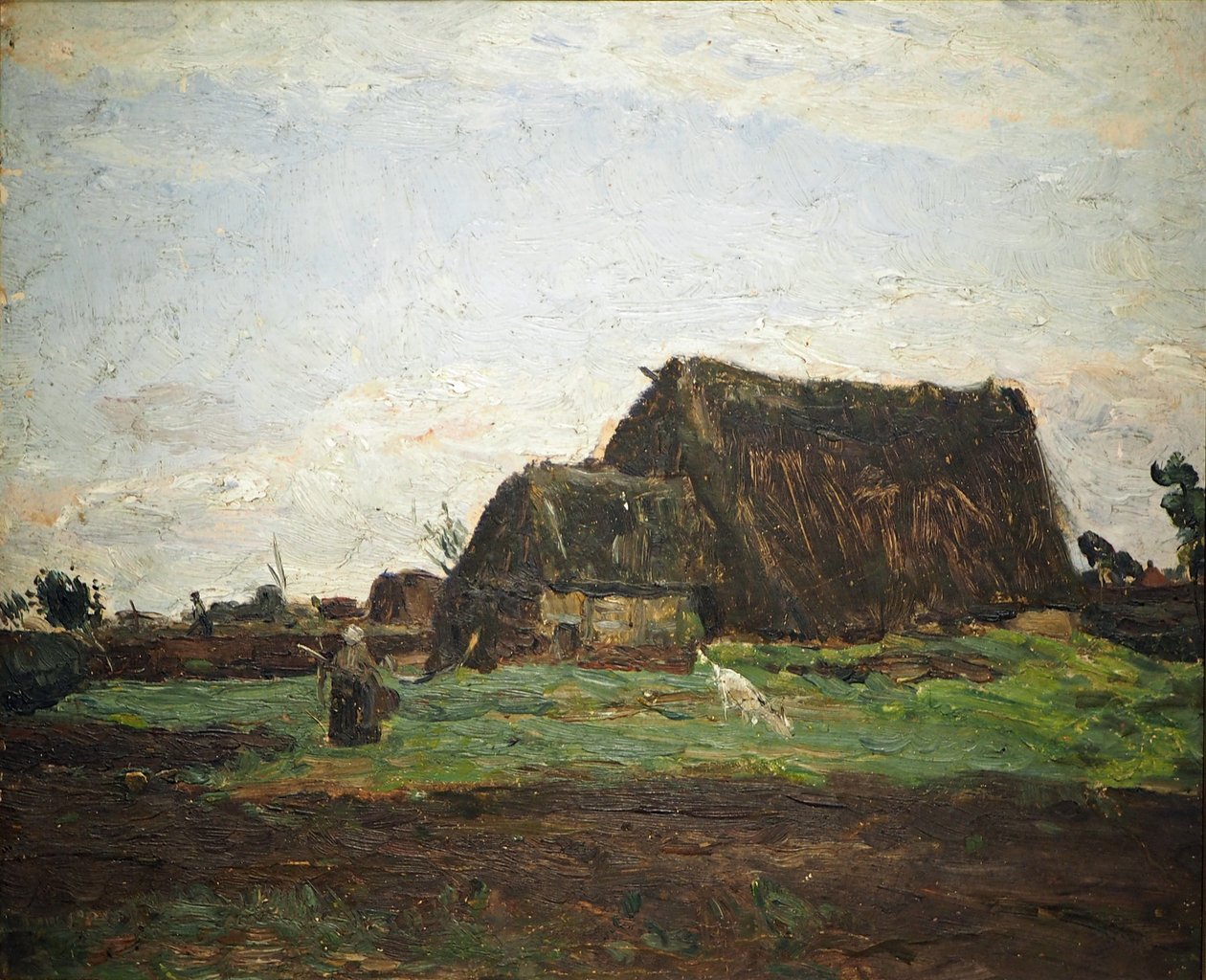 Moorkate z żoną i kozą autorstwa Otto Modersohn