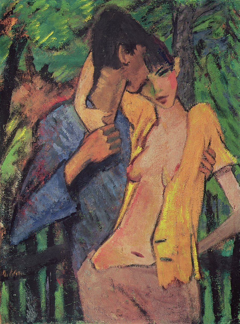 Kochankowie (Artysta i Irene Altmann) autorstwa Otto Mueller