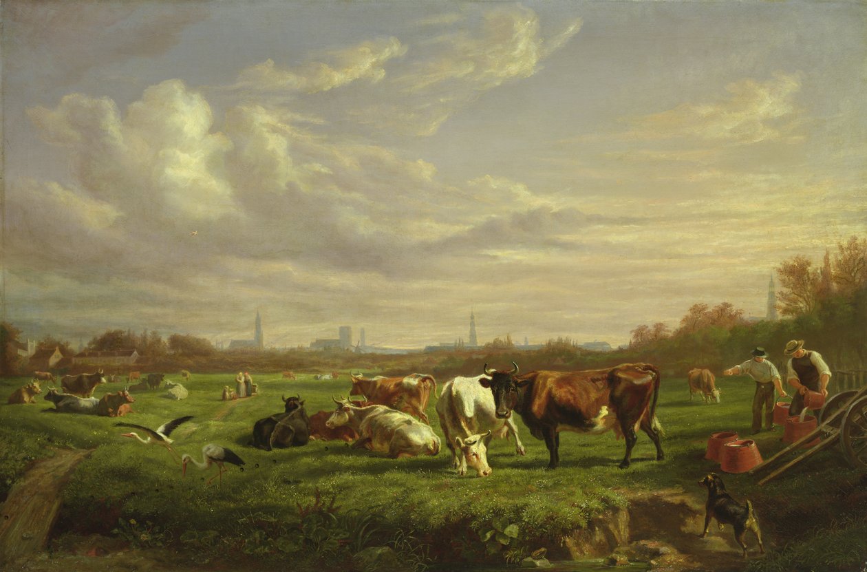 Łąka z Miastem Dammtor Za, 1856 autorstwa Otto Speckter