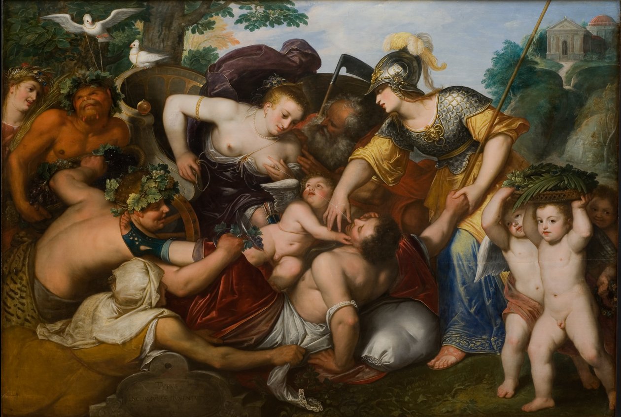 Alegoria pokus młodości, 1648 autorstwa Otto van Veen