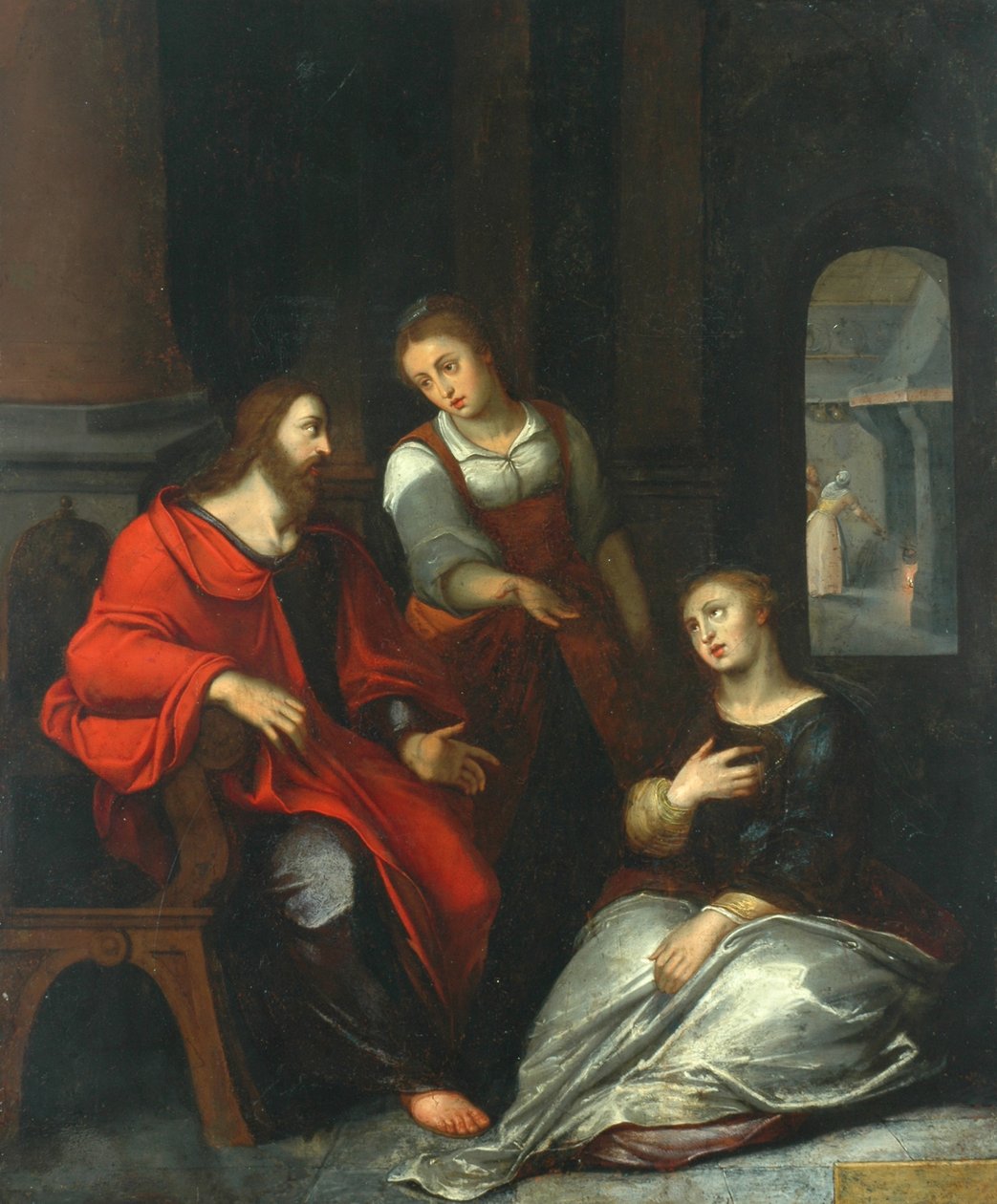 Chrystus w Domu Marii i Marty, 1556 autorstwa Otto van Veen