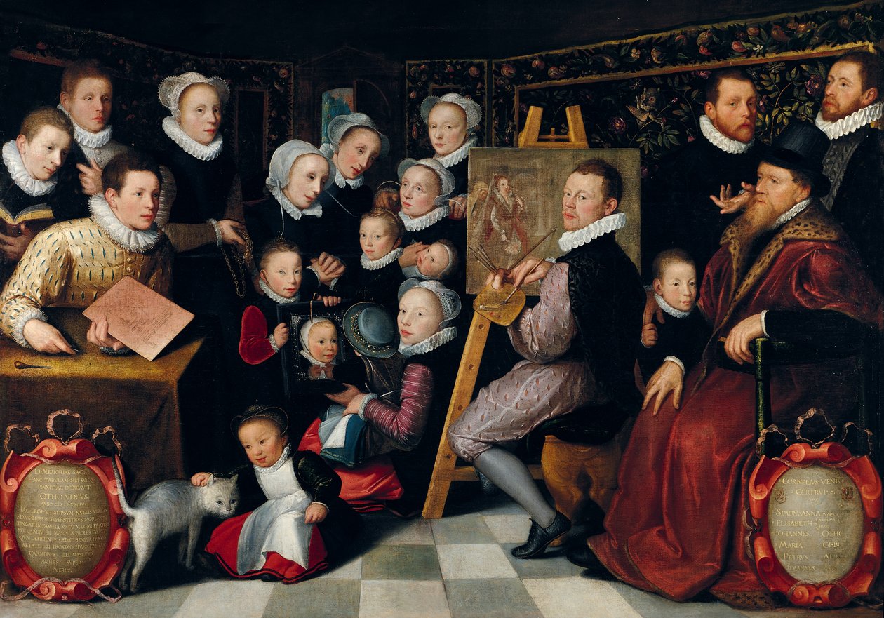 Artysta malujący w otoczeniu rodziny, 1584 autorstwa Otto van Veen