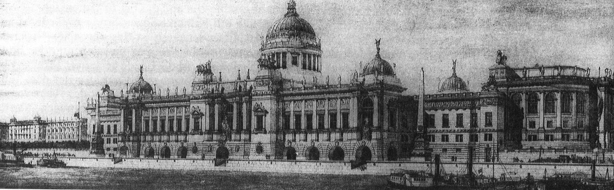 Niewygrana praca konkursowa na budynek parlamentu w Budapeszcie (1883) autorstwa Otto wagner and partners