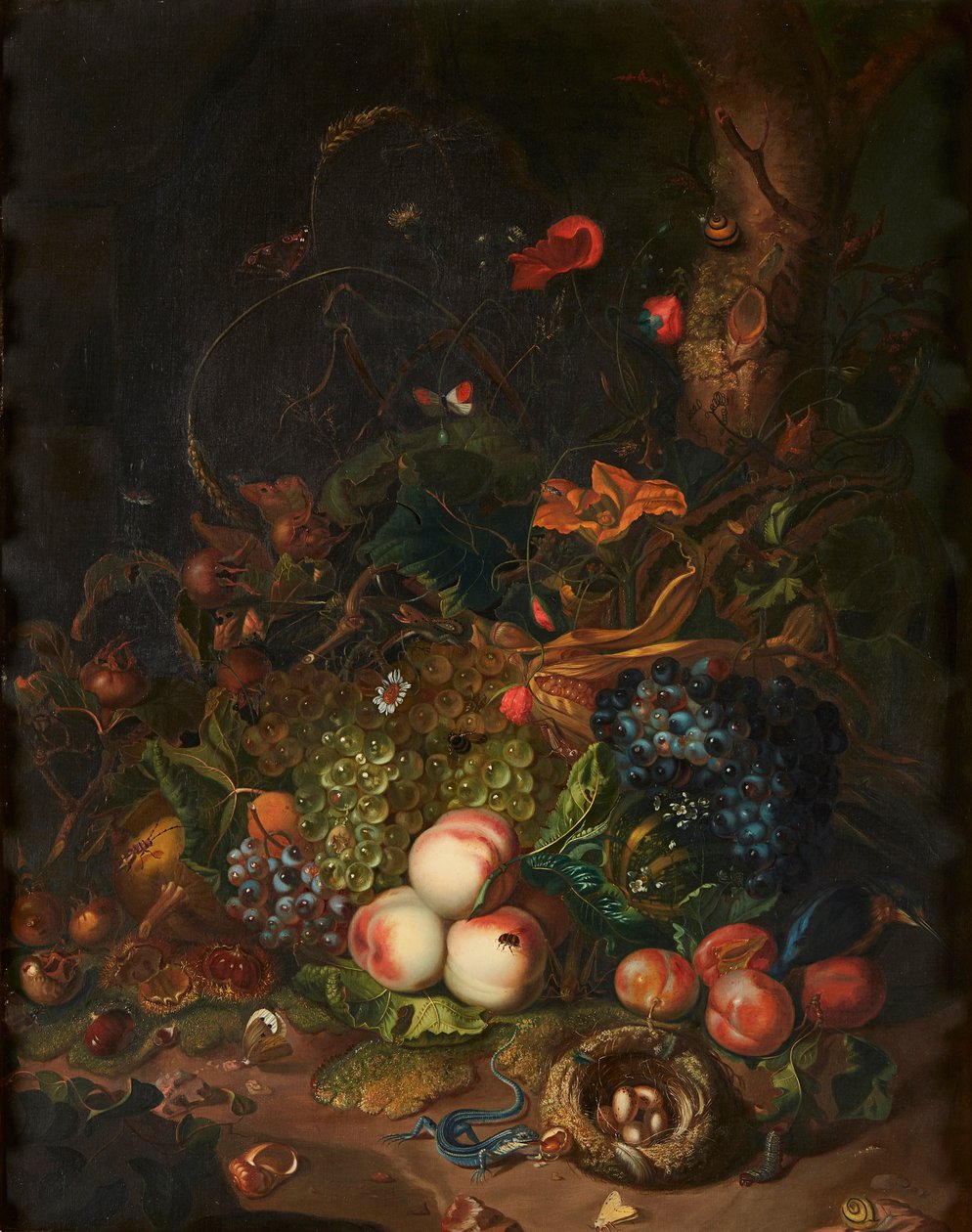 Martwa natura z owoców i kwiatów (olej na płótnie) autorstwa Otto (after) Marseus van Schrieck