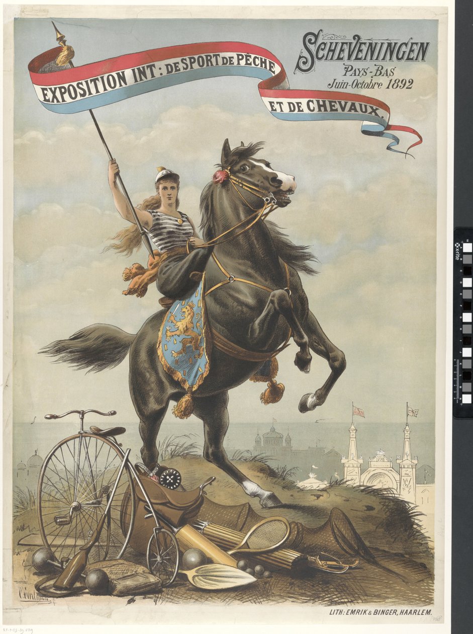 Wystawa międzynarodowa: wędkarstwo sportowe i konie / Scheveningen Holandia czerwiec-październik 1892 (tytuł na obiekcie) autorstwa Otto Eerelman