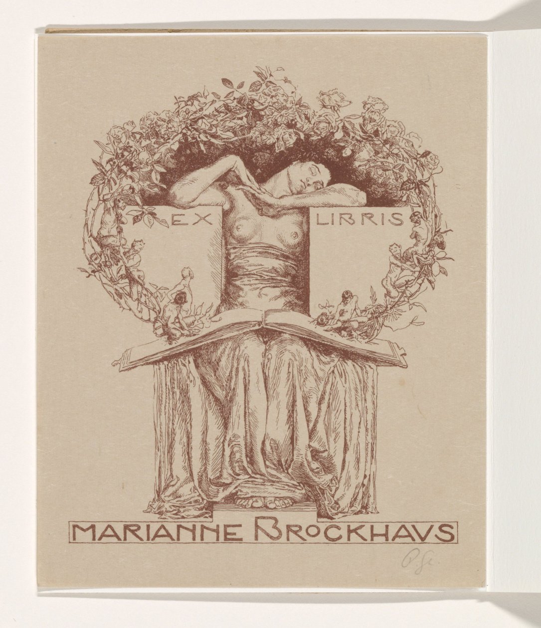 Ekslibris Marianne Brockhaus autorstwa Otto Greiner (signed by artist)