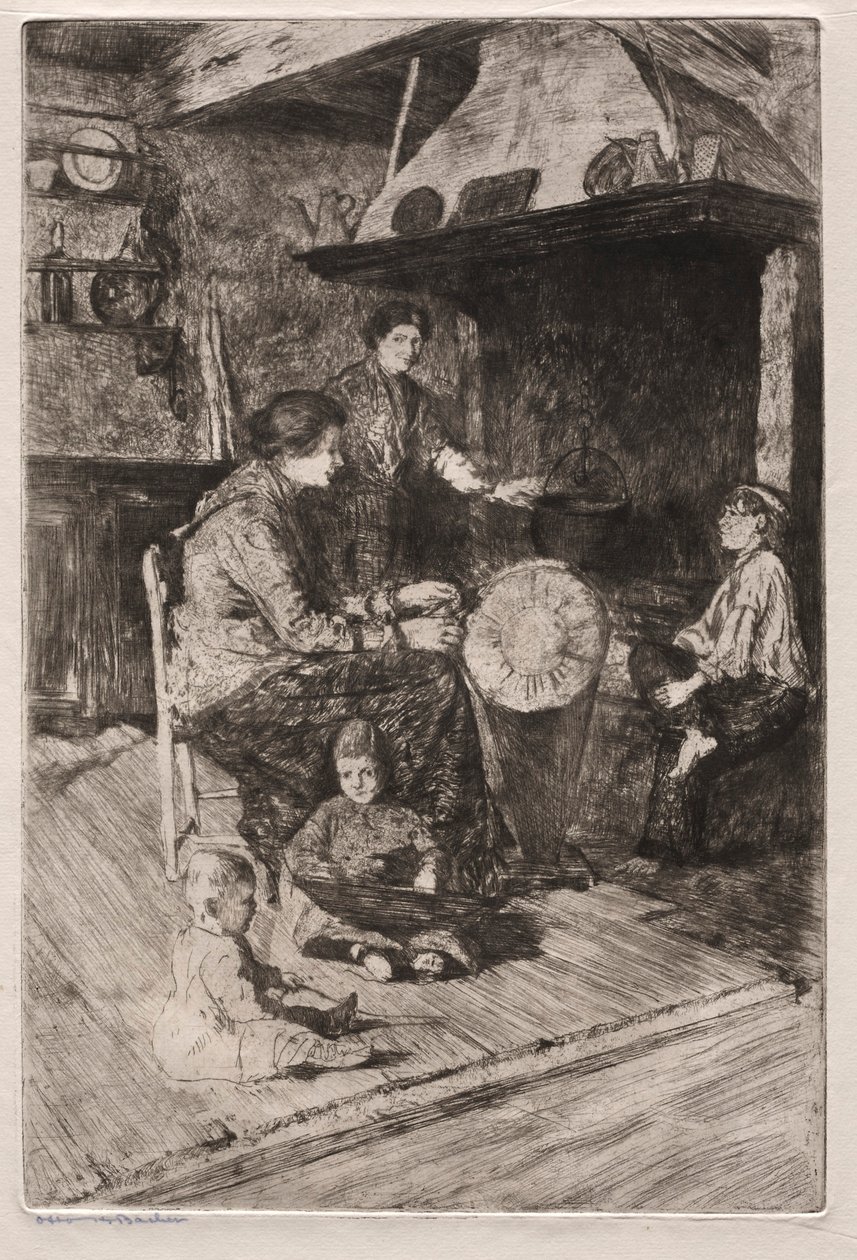 Akwaforty Wenecji: The Lace Makers, XIX wiek. autorstwa Otto H. Bacher