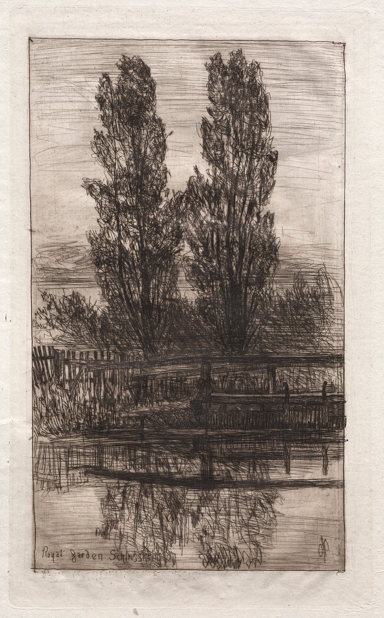 Topole, Ogród Królewski, Schleissheim, 1879. autorstwa Otto H. Bacher