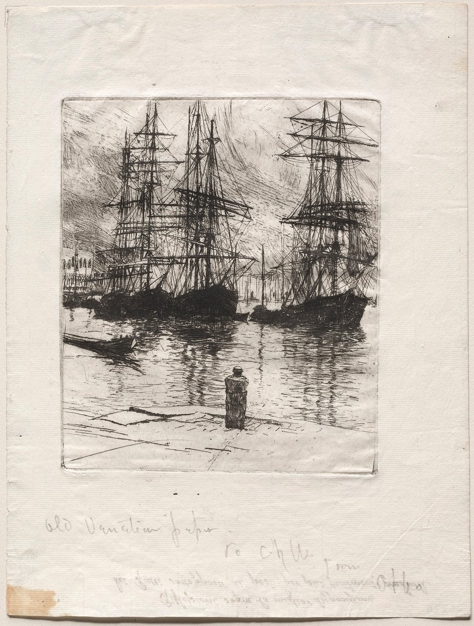 Trzy statki, Wenecja, 1880. autorstwa Otto H. Bacher