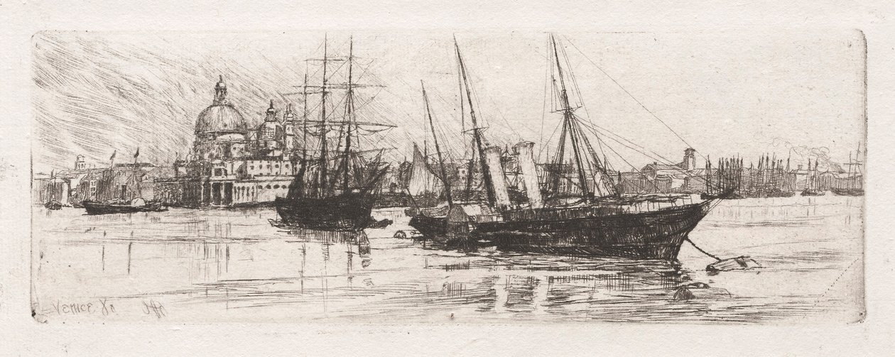 Dwie łodzie, Wenecja, 1880. autorstwa Otto H. Bacher