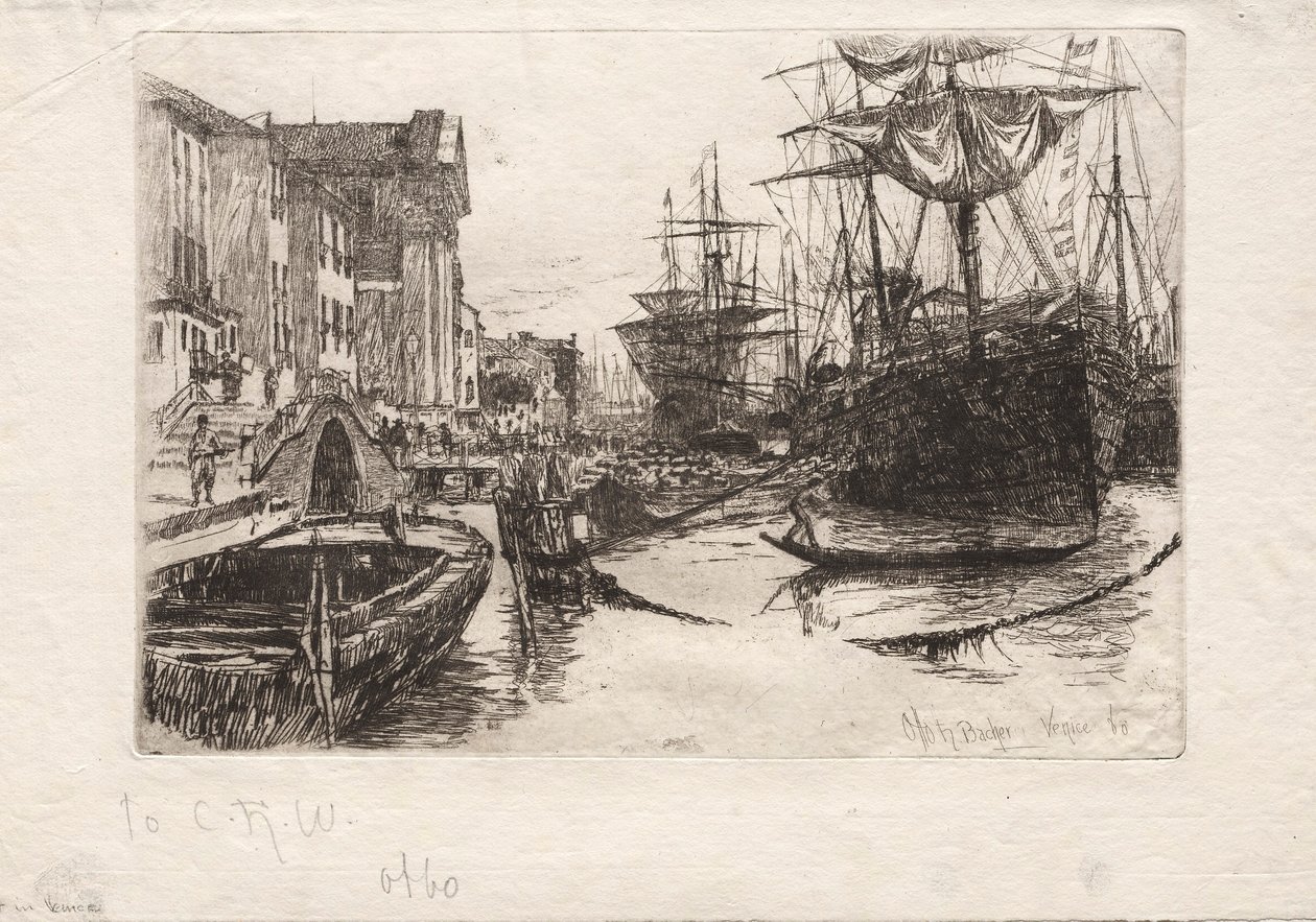 Widok w Wenecji, 1880. autorstwa Otto H. Bacher