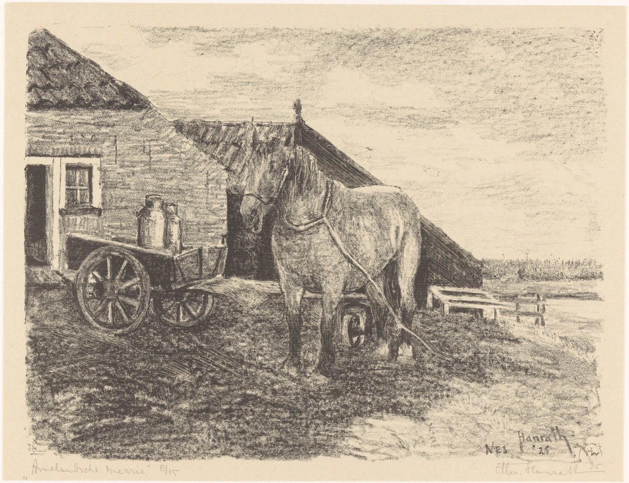 Klacz Ameland (oryginalny tytuł na obiekcie) autorstwa Otto Hanrath (signed by artist)