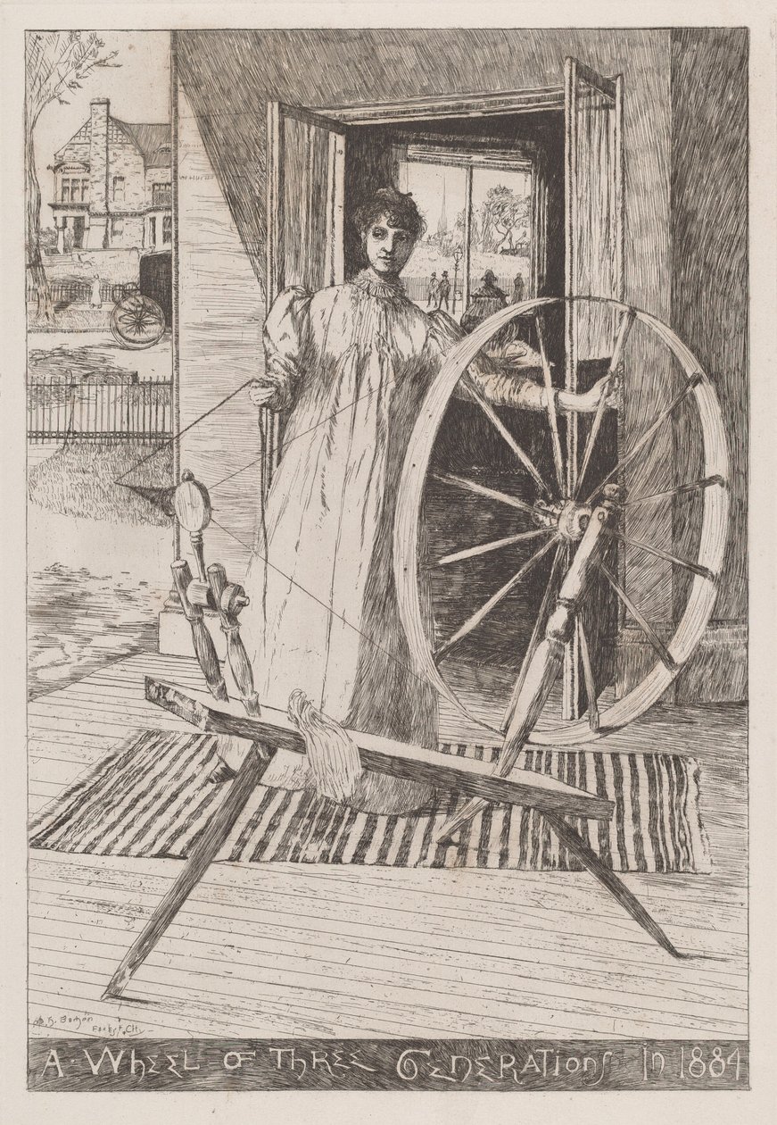 W kołowrotku, ok. godz. 1884. autorstwa Otto Henry Bacher