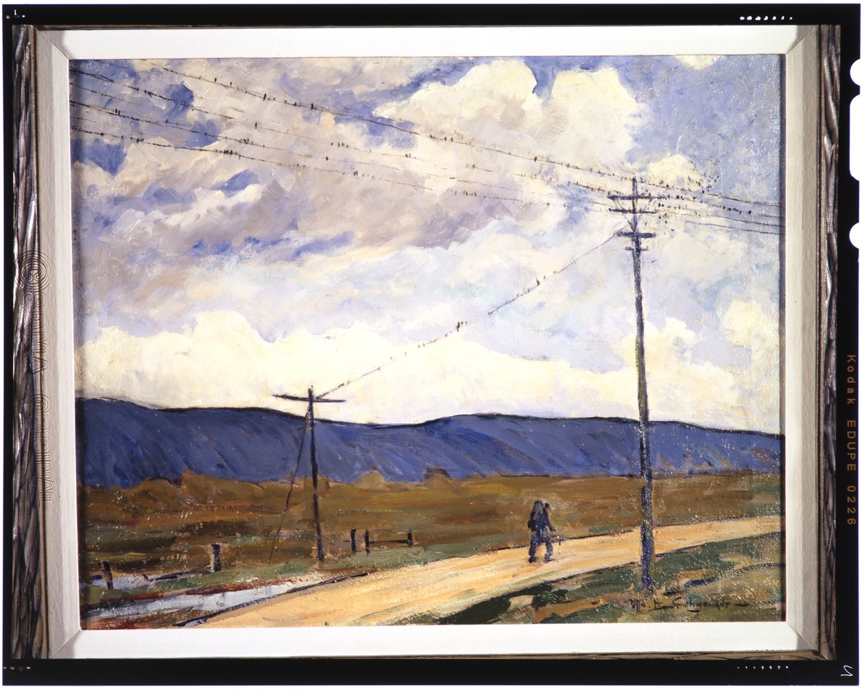 Migracja, ok. 1937 (olej na płótnie) autorstwa Otto Henry Schneider