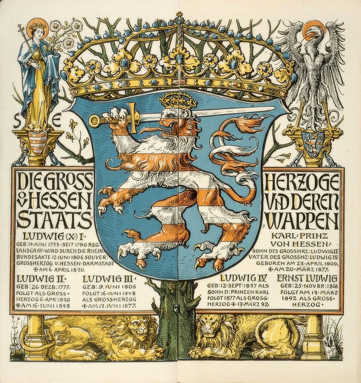 Wielcy Książęta Hesji i ich herb narodowy autorstwa Otto Hupp