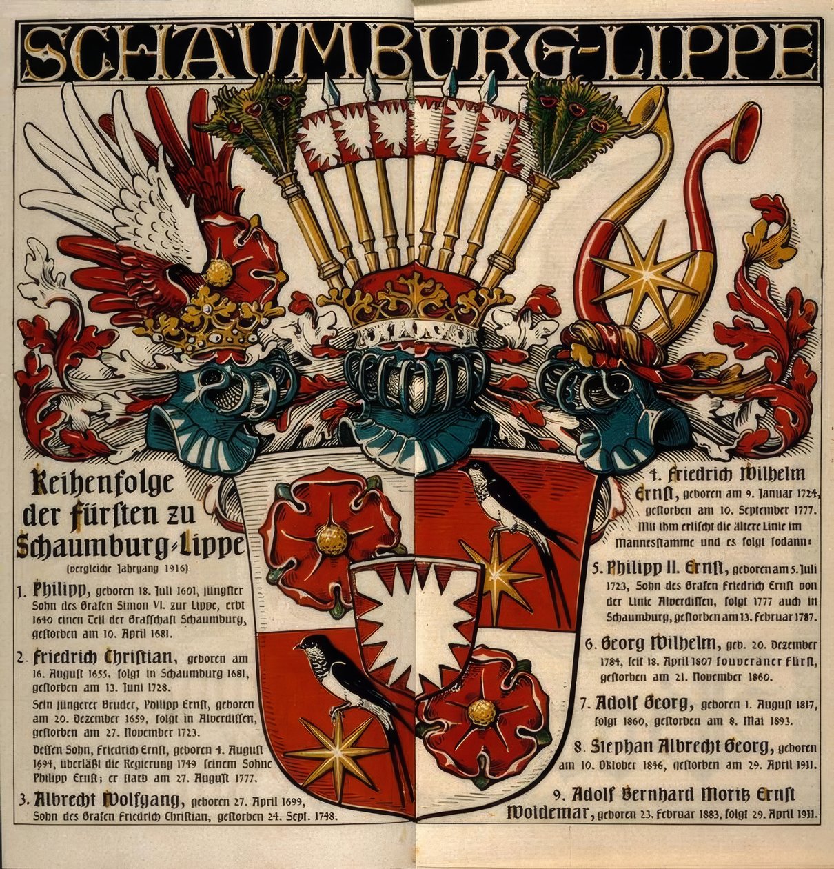 Schaumburg-Lippe. Rząd książąt Schaumburg-Lippe autorstwa Otto Hupp