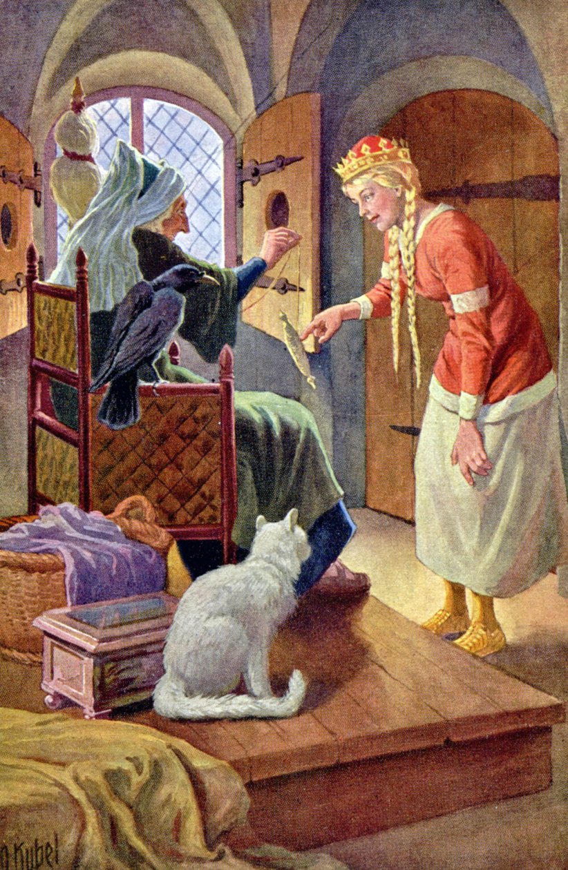 Śpiąca królewna, ok. 1900 r. (pocztówka) autorstwa Otto Kubel
