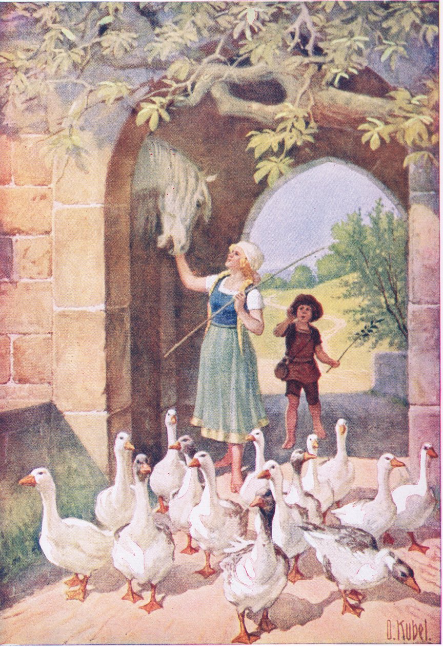 The Goose Girl (kolor lito) autorstwa Otto Kubel