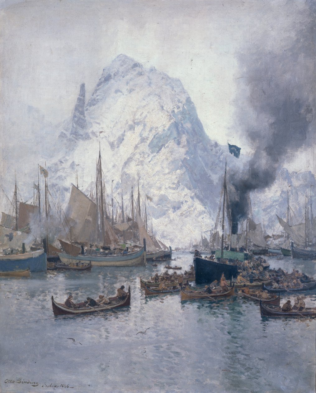 Przybycie Agnsilddamperen, Svolvaer autorstwa Otto Ludvig Sinding