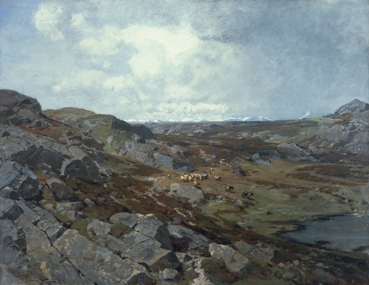Wysokogórski krajobraz, Monachium autorstwa Otto Ludvig Sinding