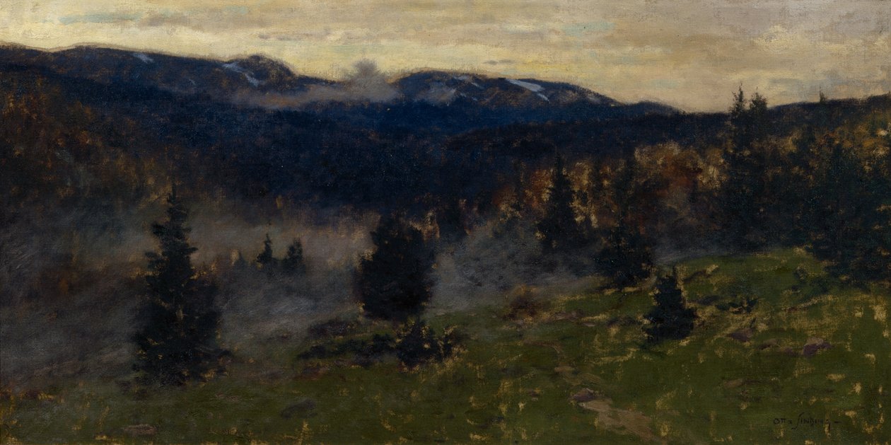 Pejzaż (olej na płótnie) autorstwa Otto Ludvig Sinding