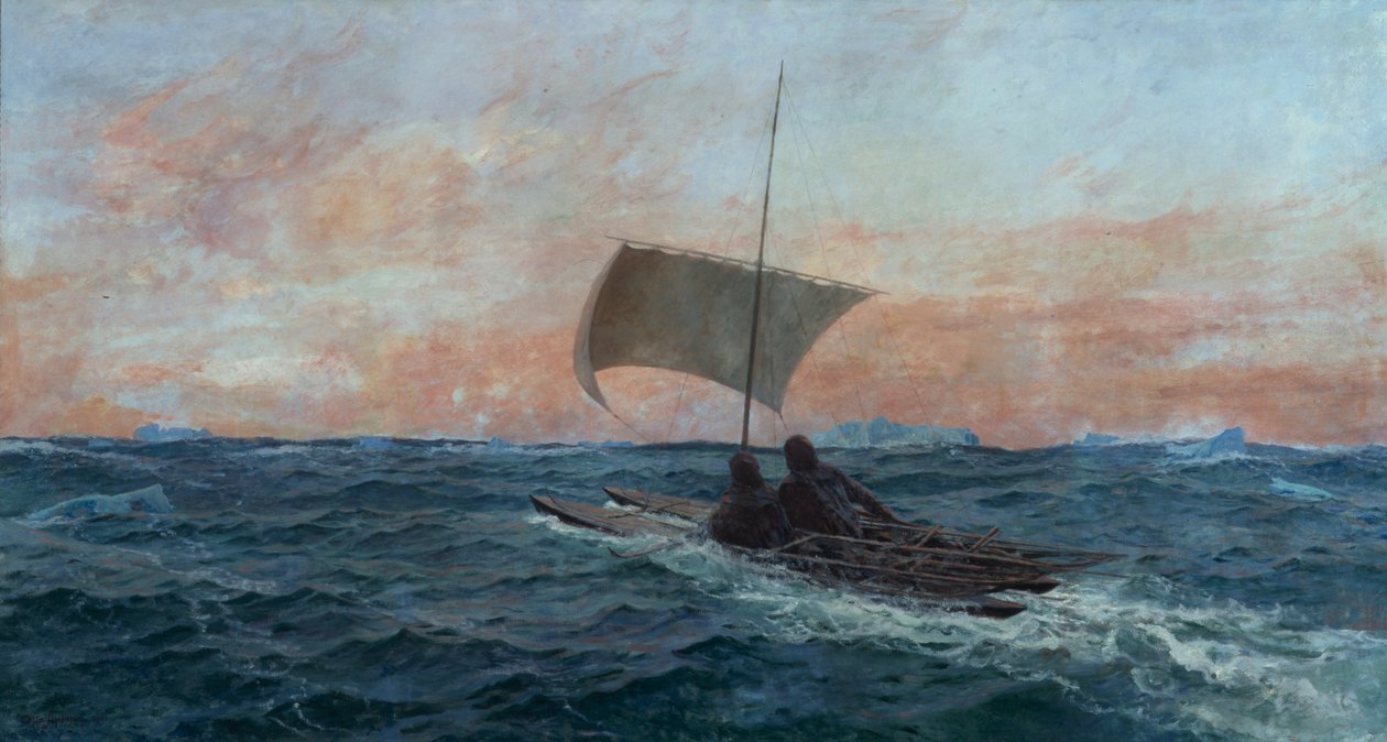 Nansen i Johansen z Oceanu Arktycznego autorstwa Otto Ludvig Sinding