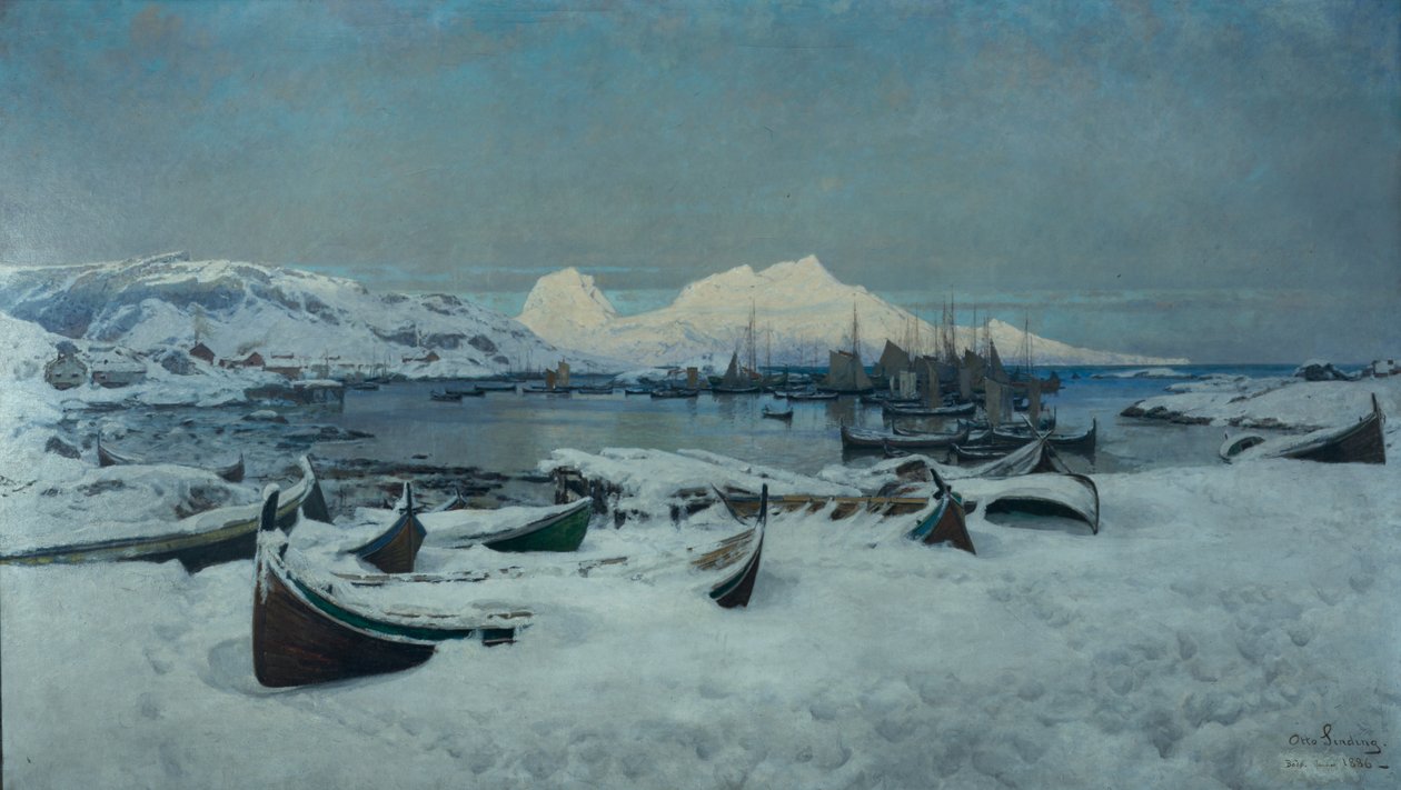 Zimowy dzień na Lofotach, Bodø autorstwa Otto Ludvig Sinding