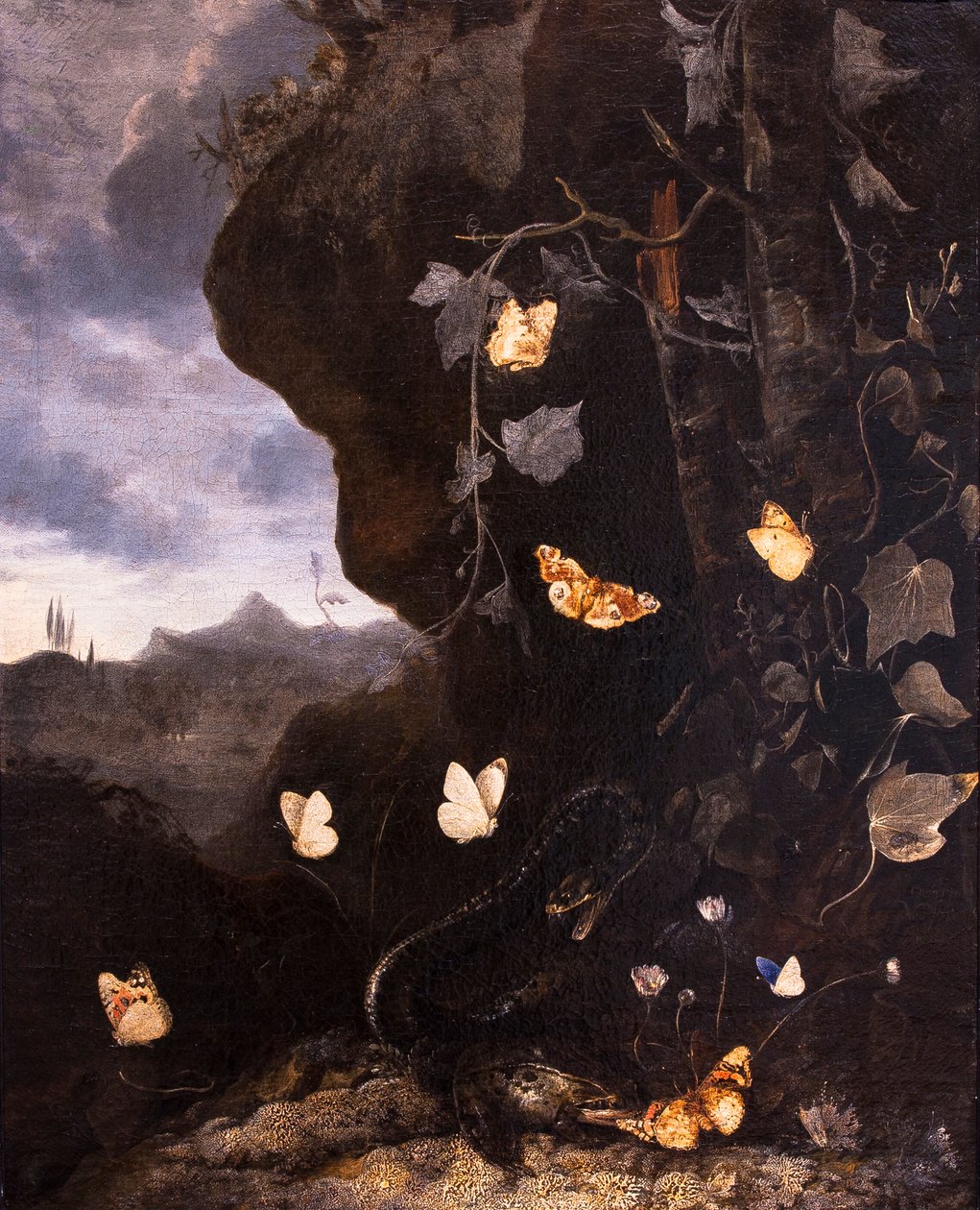 Węże, ropuchy i motyle autorstwa Otto Marseus van Schrieck