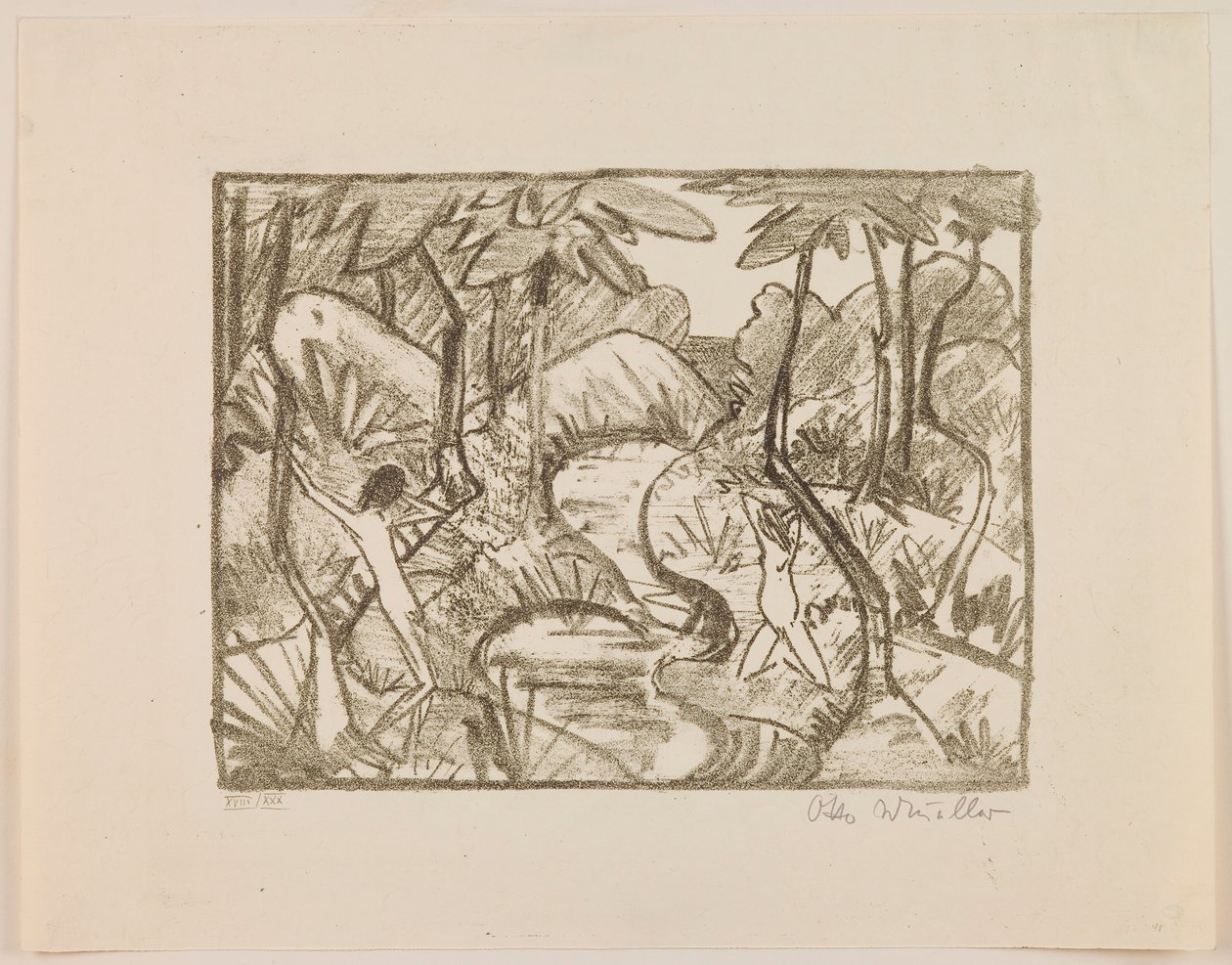 Krajobraz leśny, z portfolio „Otto Müller” autorstwa Otto Mueller
