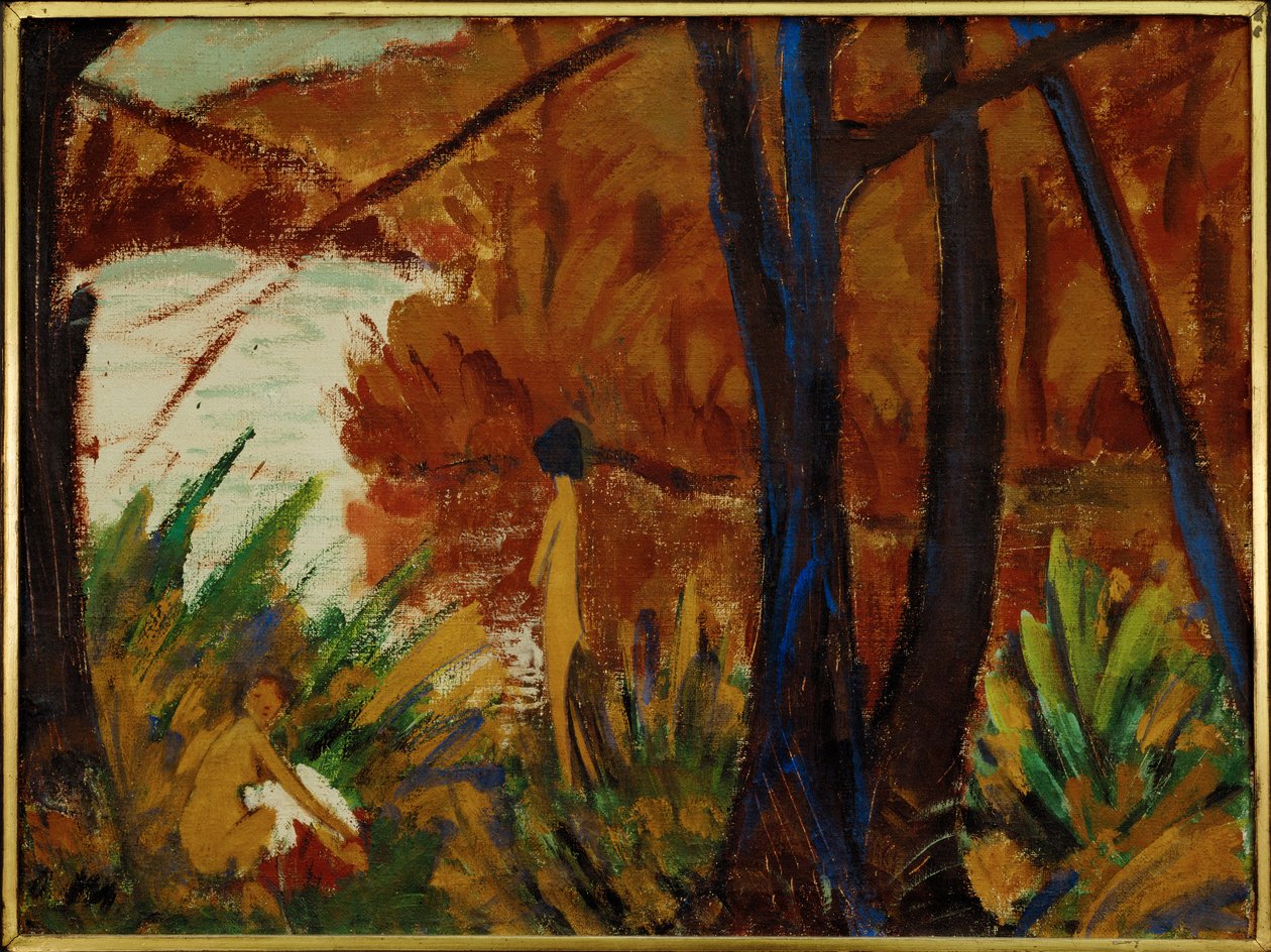 Waldsee mit zwei Akten - Jezioro w lesie z dwoma aktami ... autorstwa Otto Muller or Mueller