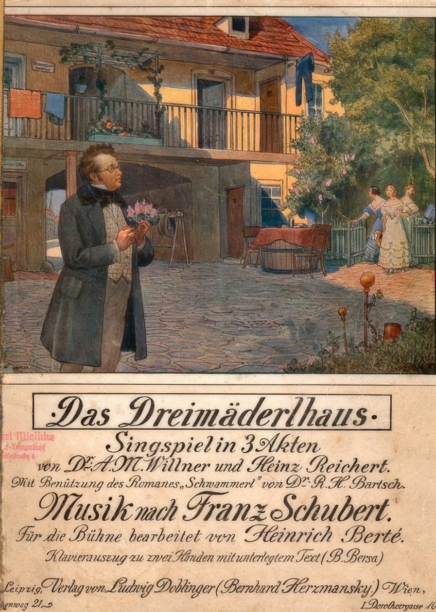 Berte, Dreimäderlhaus / Notendruck 1916 autorstwa Otto Robert Nowak