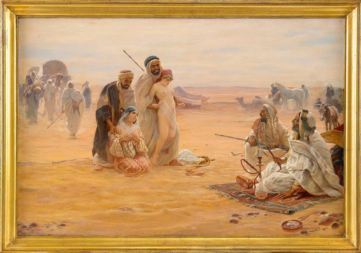 Le marche aux esclaves - Targ niewolników - Obraz Otto Pilny (1866-1936), olej na płótnie 1910 (80x120cm) - kolekcja prywatna autorstwa Otto Pilny
