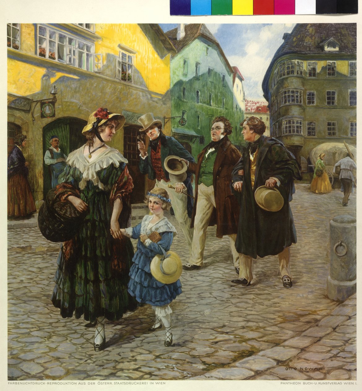 Franz Schubert na spacerze z przyjaciółmi autorstwa Otto Robert Nowak