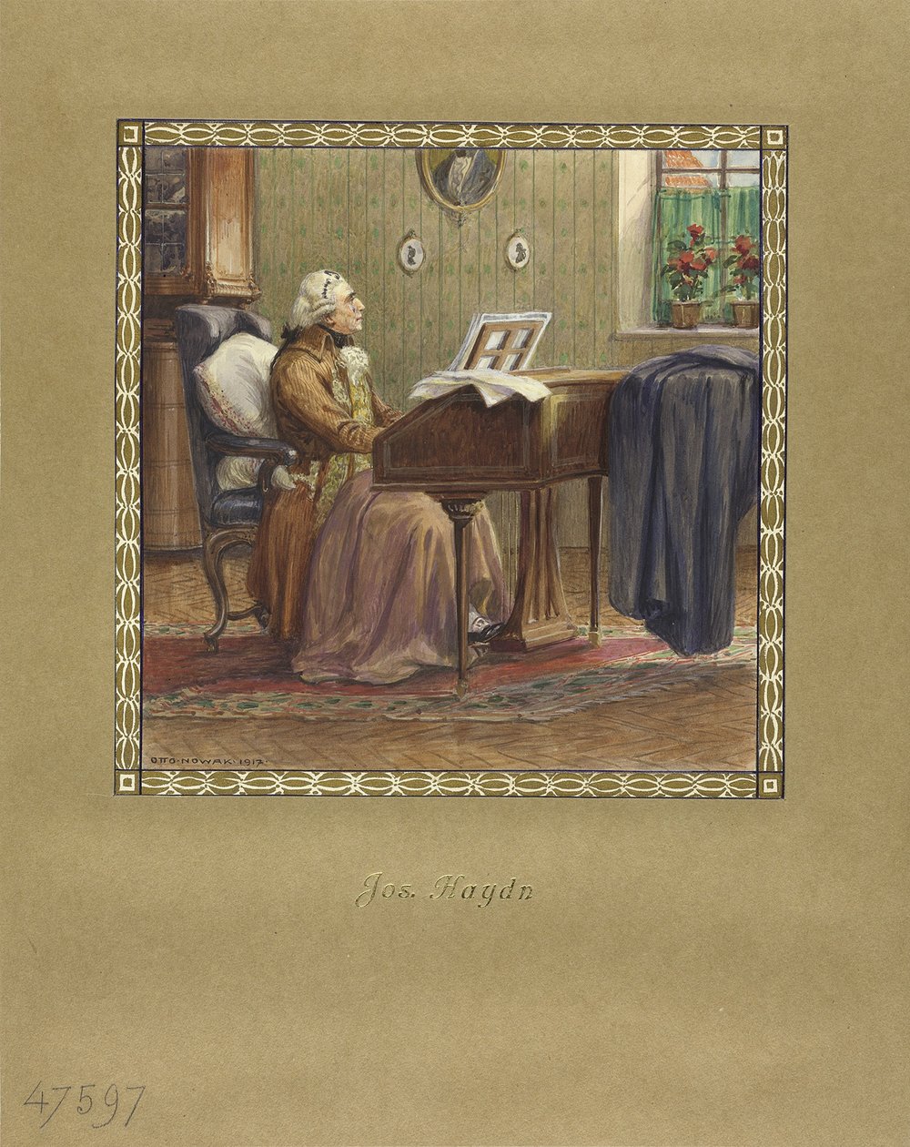 Joseph Haydn przy fortepianie, 1917 autorstwa Otto Robert Nowak