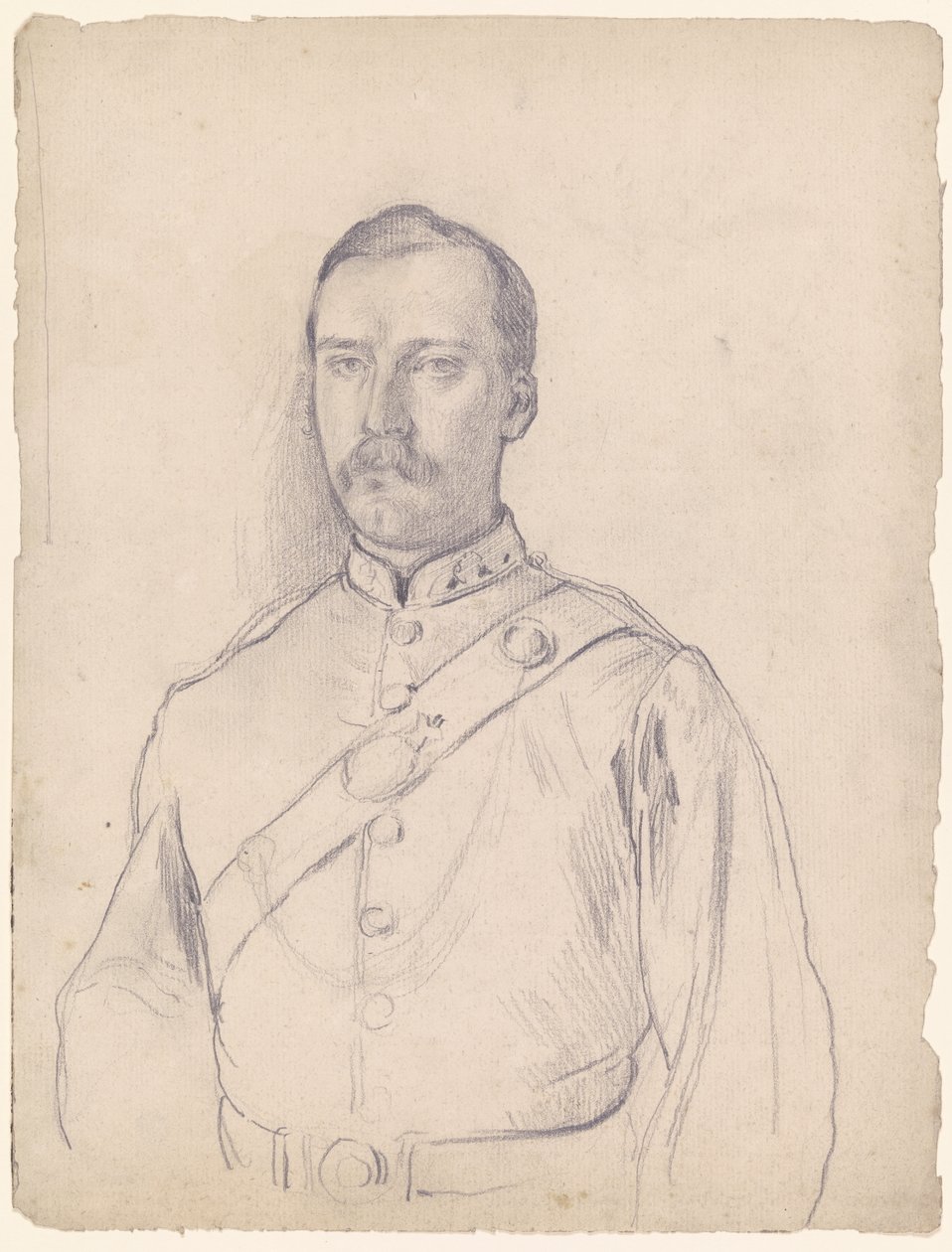 Portret mężczyzny w mundurze, półpostać autorstwa Otto Scholderer