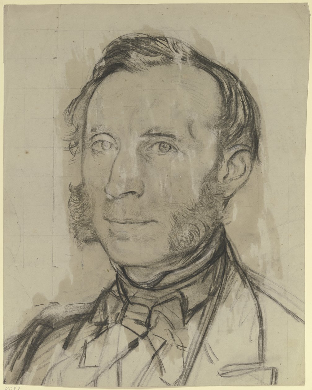 Portret mężczyzny z bokobrodami autorstwa Otto Scholderer