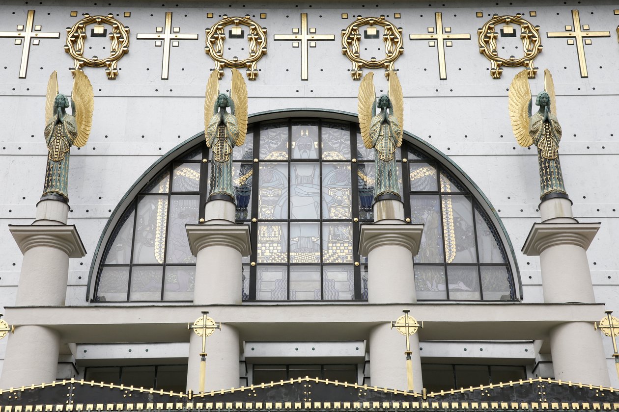 Kościół Am Steinhof (kościół Leopld) projektu Otto Wagnera, Wiedeń, Austria (zdjęcie) autorstwa Otto Wagner