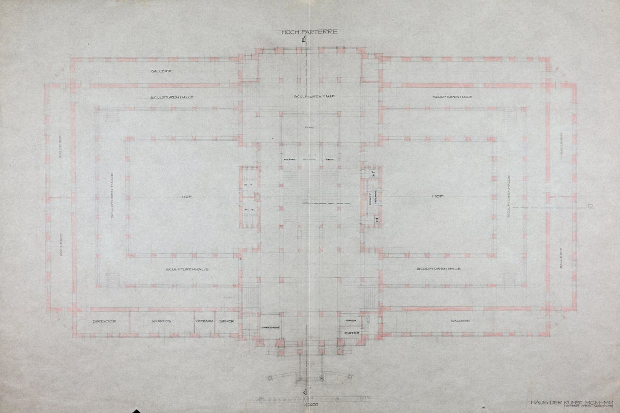 Projekt dla "Domu Sztuki MCM-MM" autorstwa Otto Wagner