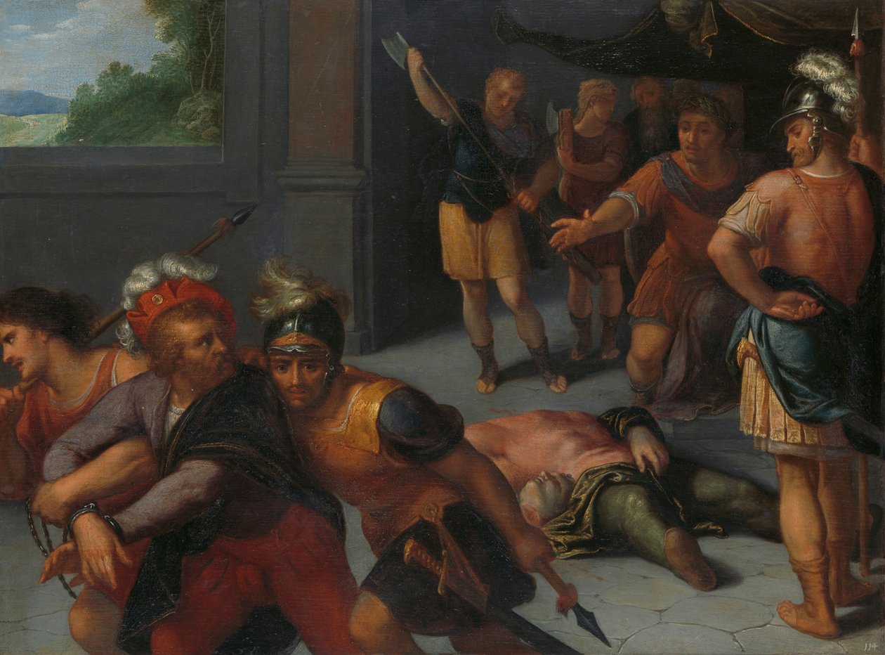 Ścięcie Klaudiusza Paulusa i pojmanie Juliusa Cywilisa Ścięcie Juliusza Paulusa i uwięzienie Klaudiusza Cywilisa jeden z serii dwunastu o powstaniu Batawów przeciwko Rzymianom autorstwa Otto van Veen