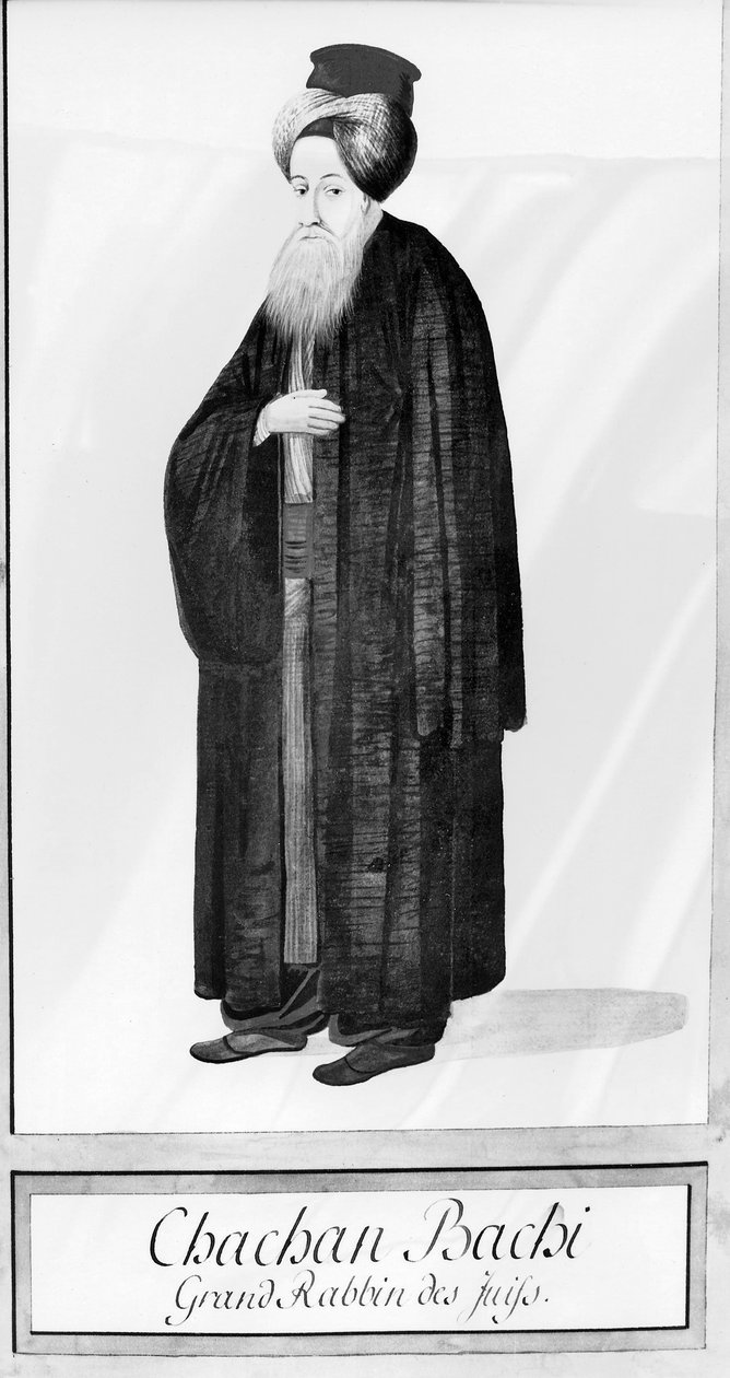 Chachan Bachi, naczelny rabin Stambułu, ok. 1790 (akwarela na papierze) autorstwa Ottoman School