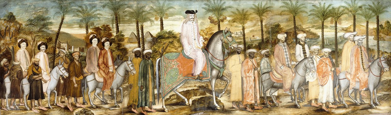 Europejscy dżentelmeni w procesji Orientów, ok. 1720 autorstwa Ottoman School