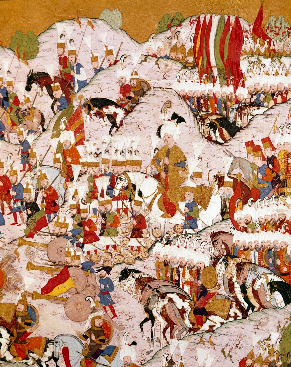 Reprezentacja bitwy pod Mohaczem z dnia 29.08.1526, detal (miniaturowy) autorstwa Ottoman School
