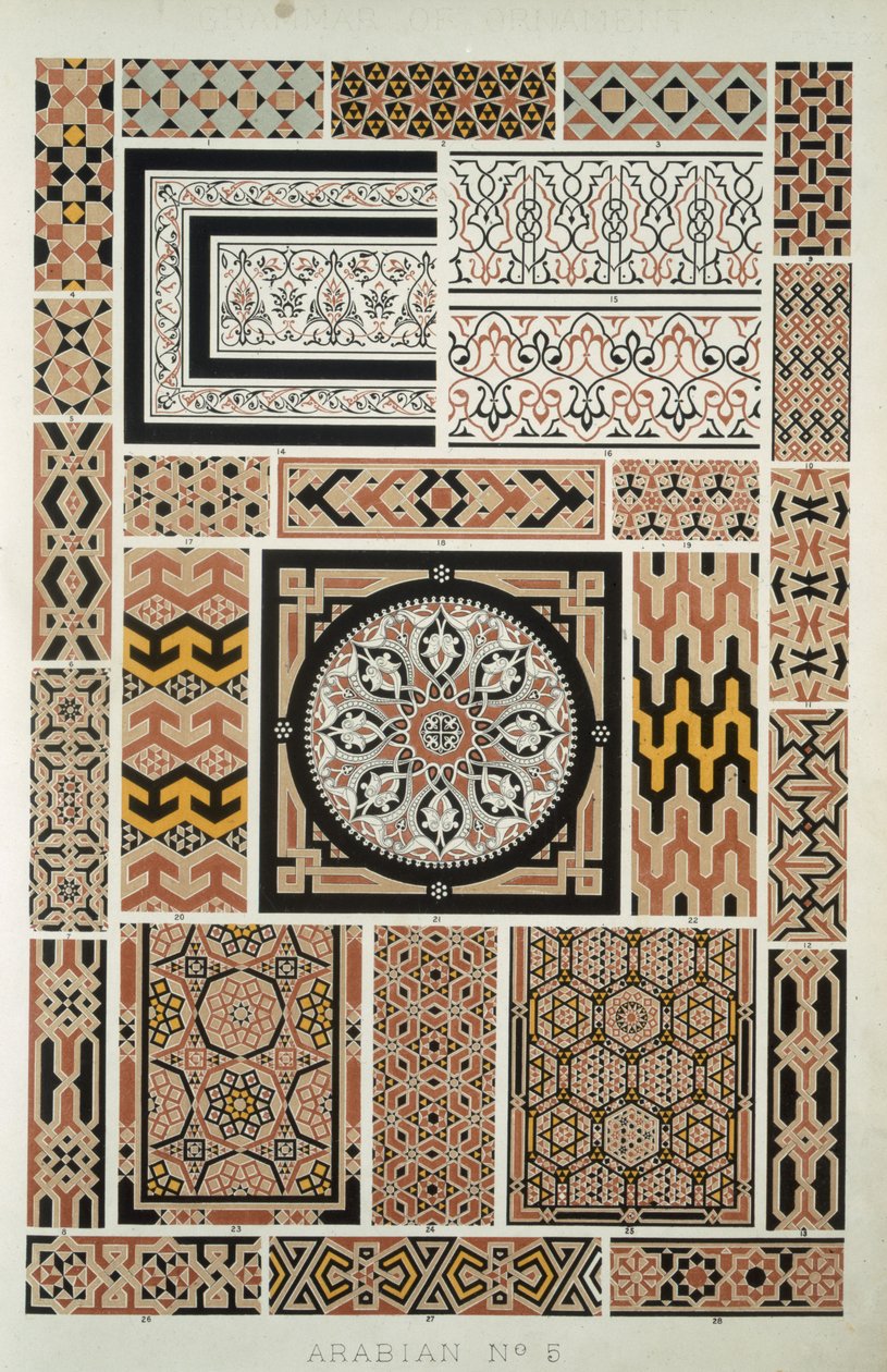 Arabian nr 5, z „Gramatyki ornamentu” Owena Jonesa (1809-68) autorstwa Owen Jones