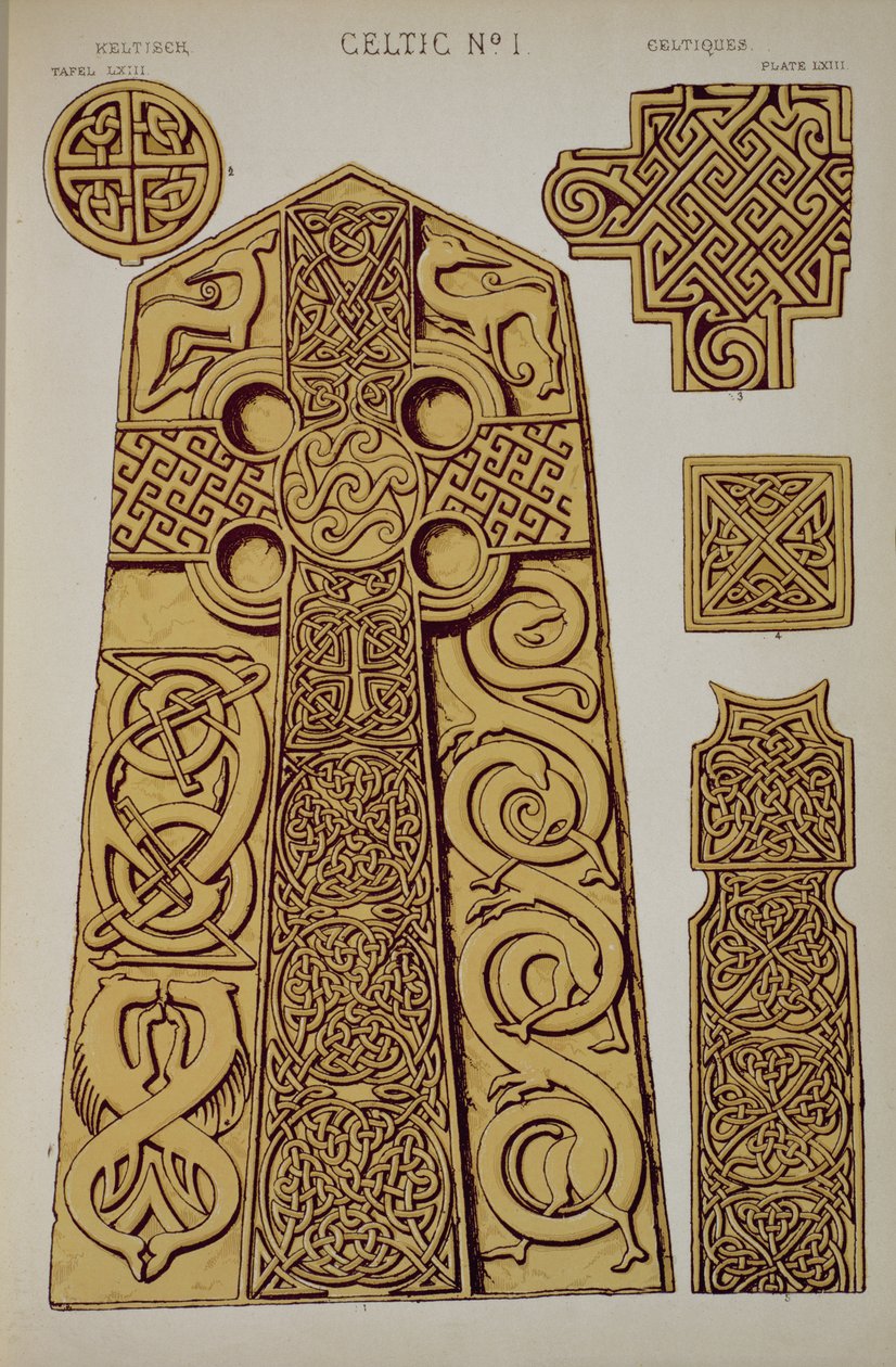 Ornament celtycki, rozdział XV, tablica LXIII z „Gramatyki ornamentu” 1868 autorstwa Owen Jones