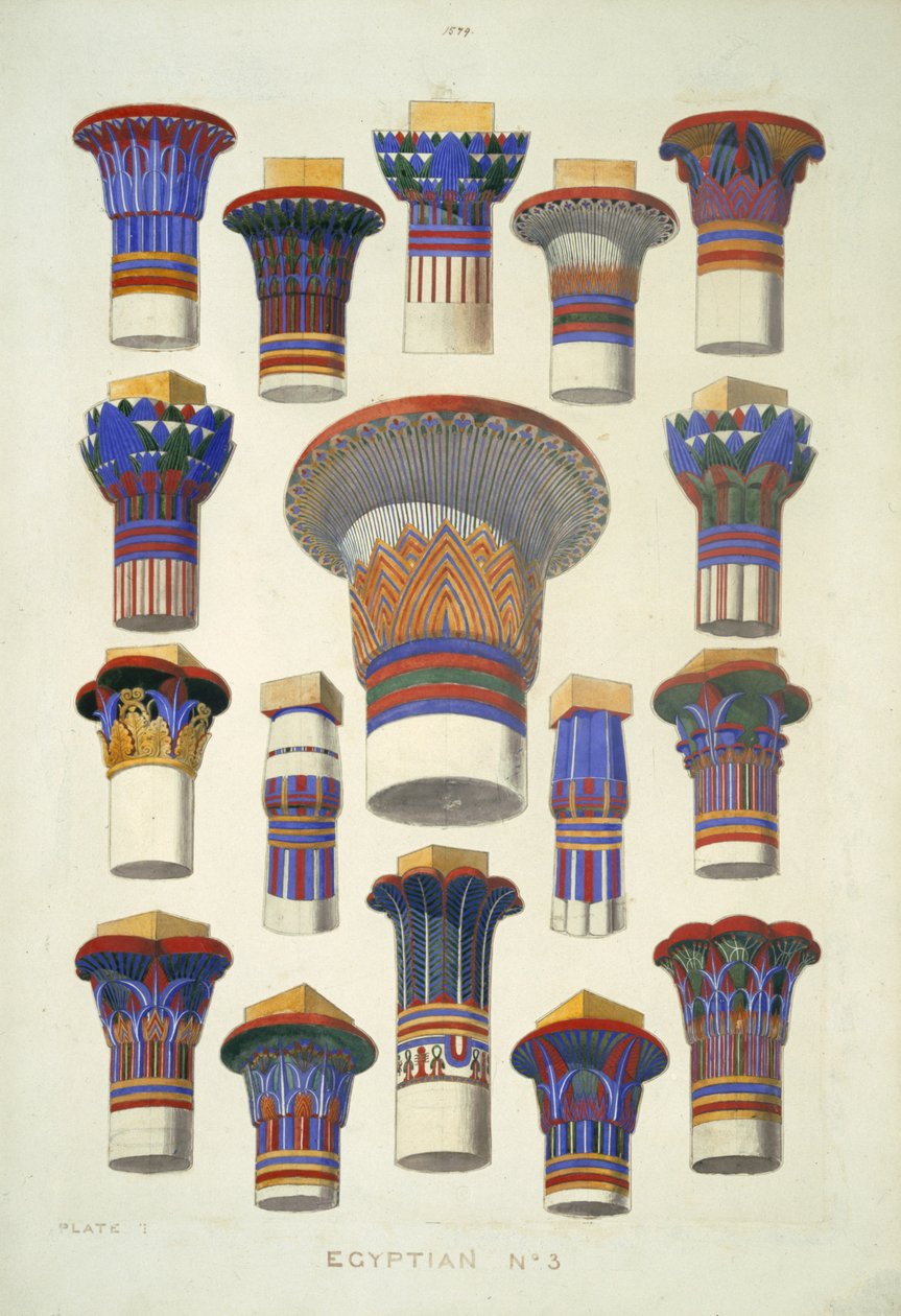 Egipski nr 3, z „Gramatyki ornamentu” Owena Jonesa (1809-68) autorstwa Owen Jones