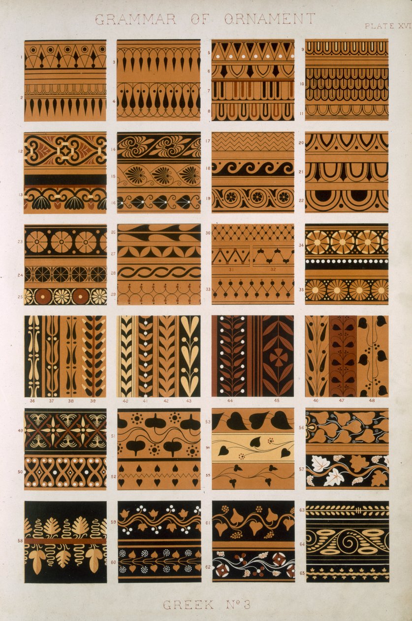 Grek nr 3, tabl. XVII, z „Gramatyki ornamentu” Owena Jonesa (1809-68) autorstwa Owen Jones
